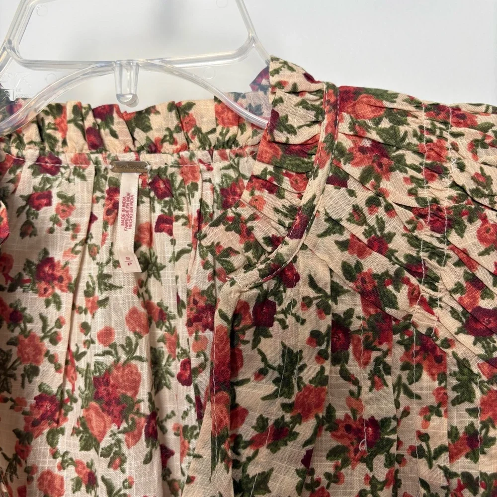 Free People Floral Meant to Be Romantic Blouse